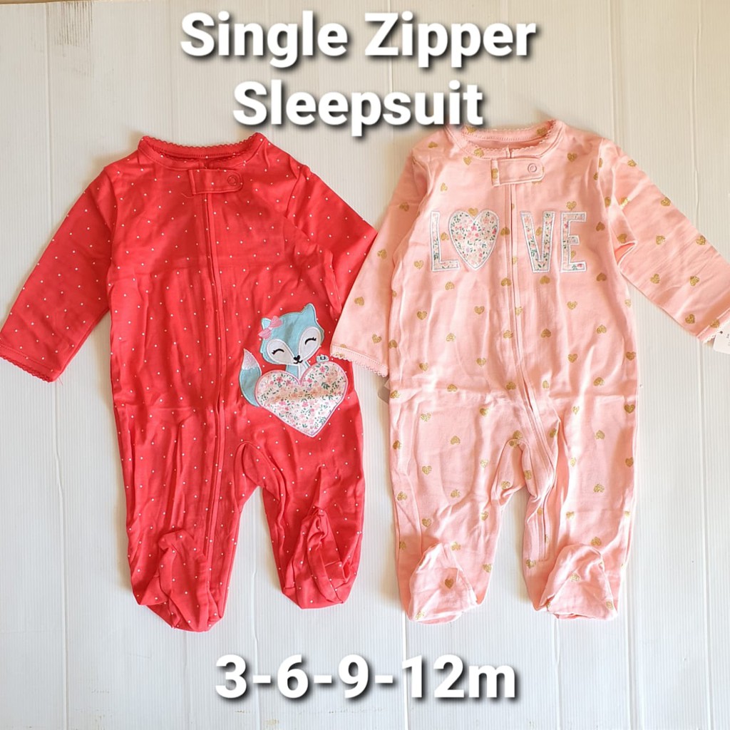 Single Sleepsuit Zipper/ Baju Tidur Bayi