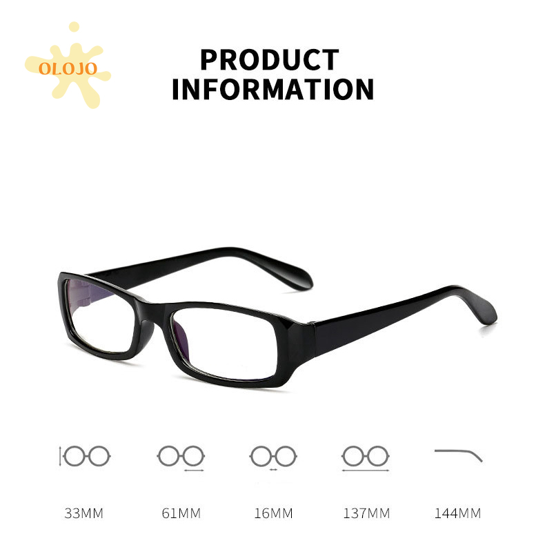 OLOJO Kacamata Wanita Pria Frame Sunglasses Anti Radiasi Lensa Transparan Fasion