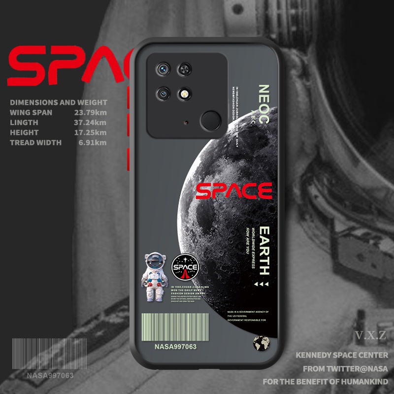 Case Pelindung Kamera Matte Desain Macaron NASA Untuk Redmi 10 Note 10 Pro 10s Xiaomi POCO X3 NFC 9T 9A Note 9S 9Pro 8Pro 7pro