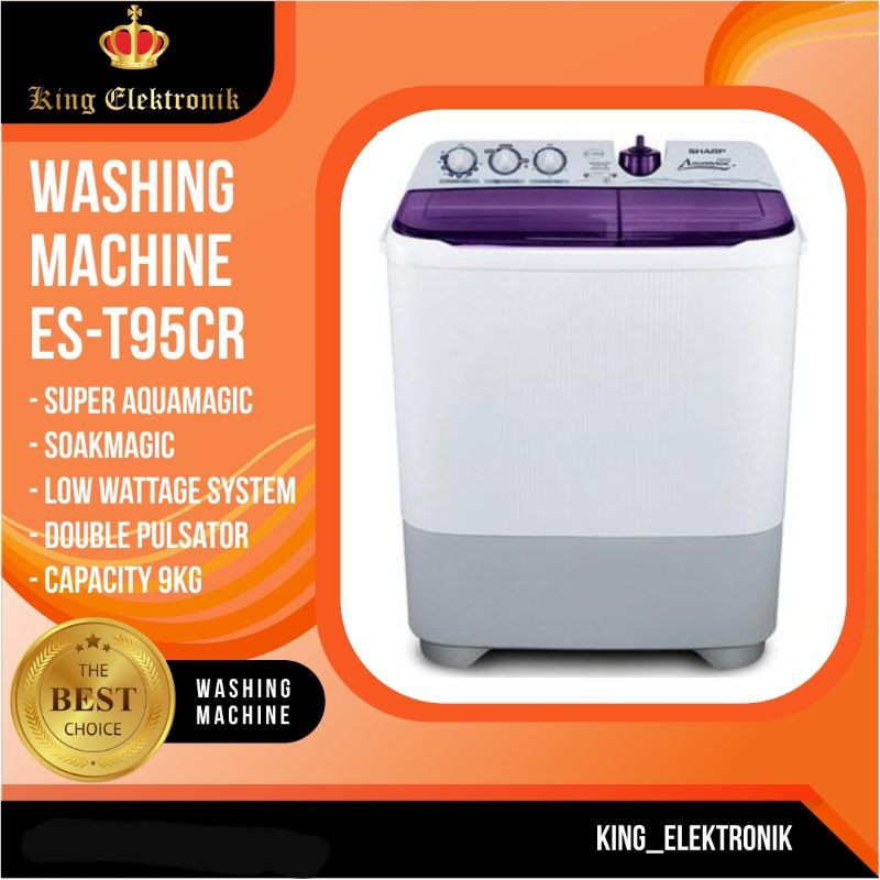 MESIN CUCI SHARP EST95CR / MESIN CUCI SHARP 9KG/ EST 95 CR VK 