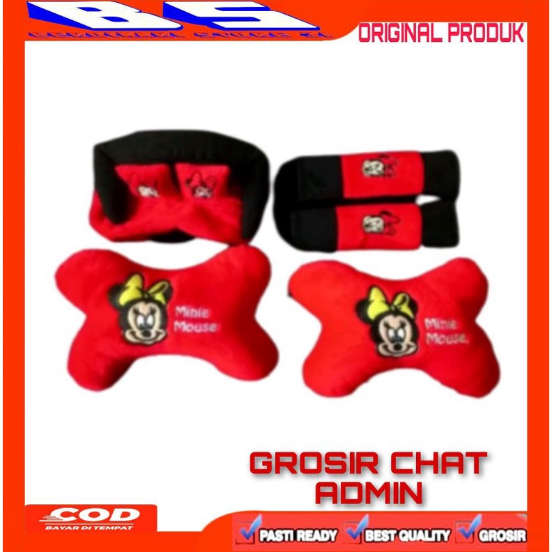 Bantal Mobil CAR Set/Aksesoris mobil/Sarung Tempat Tisu Mobil Berlabel SNI