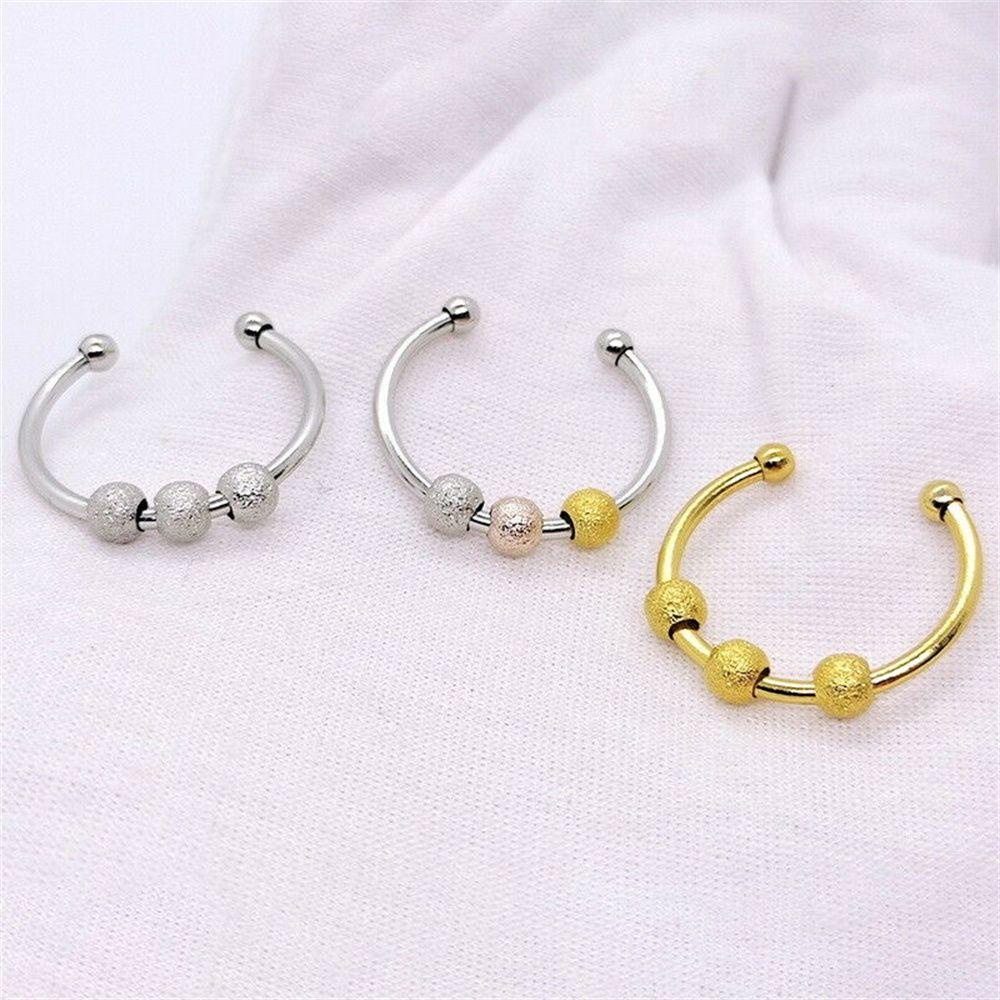 Lily Anxiety Ring Adjustable Spinner Gadis Wanita Pereda Fidget Worry Beads