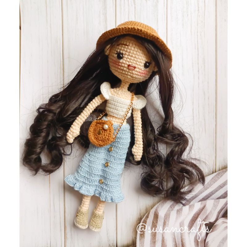  Boneka  Rajut  Amigurumi Real Human Dress Up Shopee  