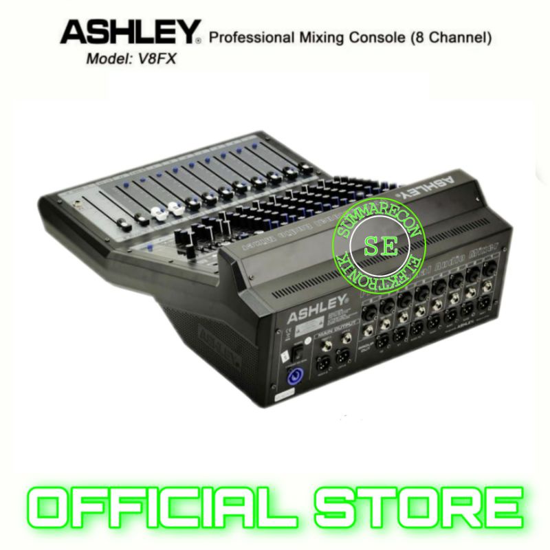 mixer audio 8 channel original ashley V8FX usb bluetooth recording