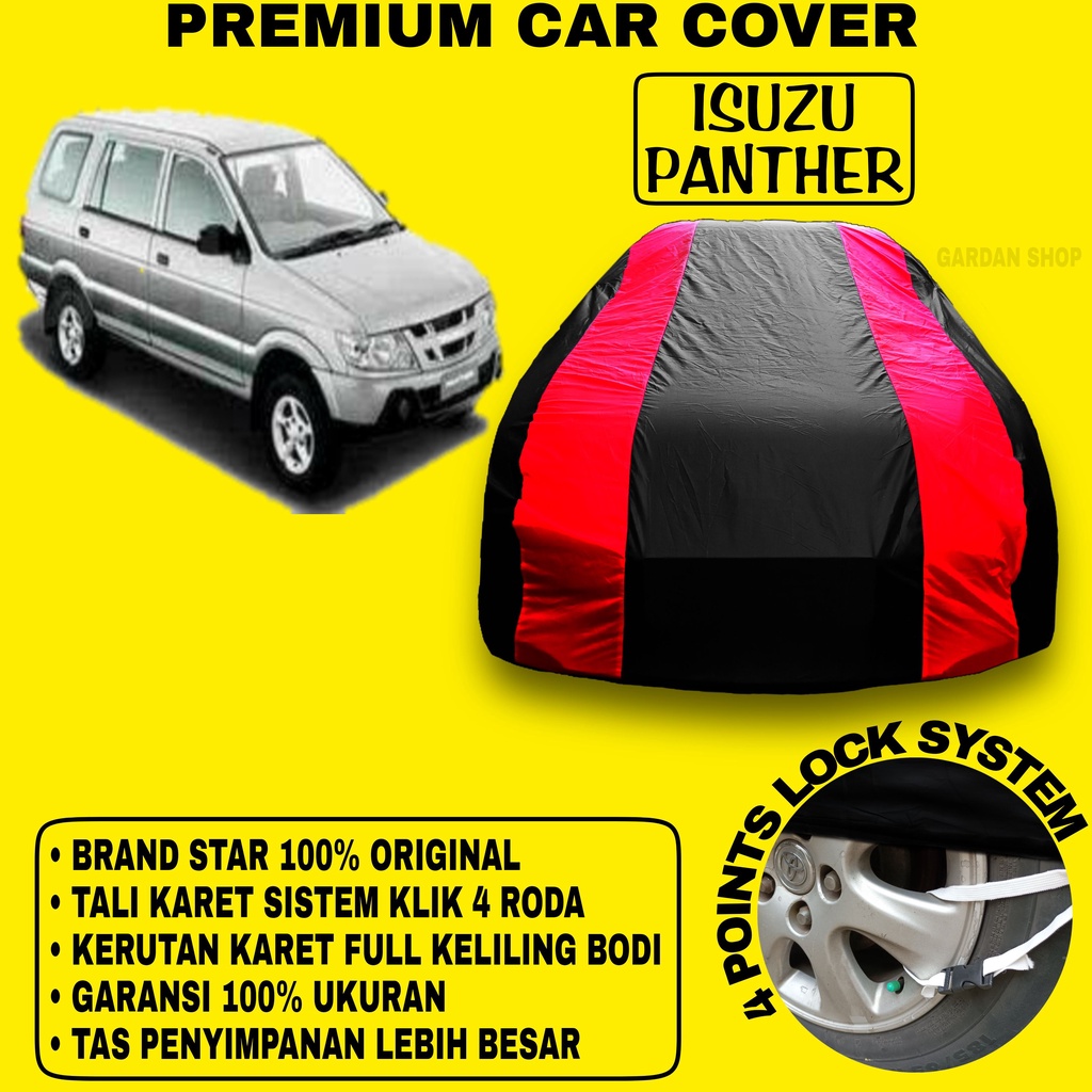 Body Cover ISUZU PANTHER Sarung Strip MERAH Penutup Pelindung Bodi Mobil Isuzu Panther Waterproof PREMIUM Cover