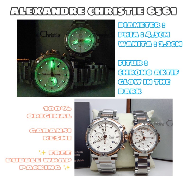 ALEXANDRE CHRISTIE AC 6561 JAM TANGAN PRIA/WANITA/COUPLE (SILVER)