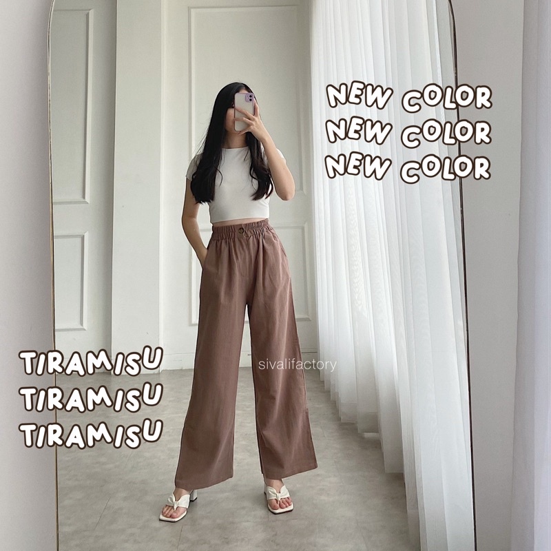 SIVALI Celana Kulot Highwaist Bahan Premium Linen Wide Leg Cullotes 882 - Linen Cullote Pants