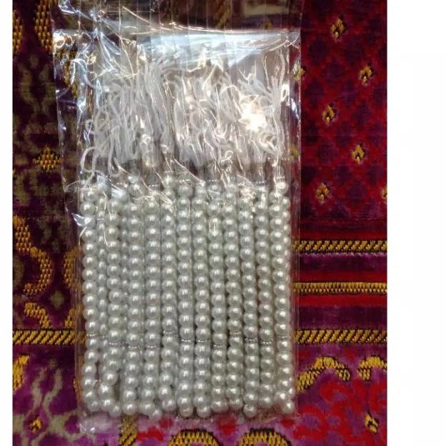✥ tasbih mutiara 33 butir 1 lusin / tasbih mutiara grosir murah - Putih, tasbih mutiara ♣