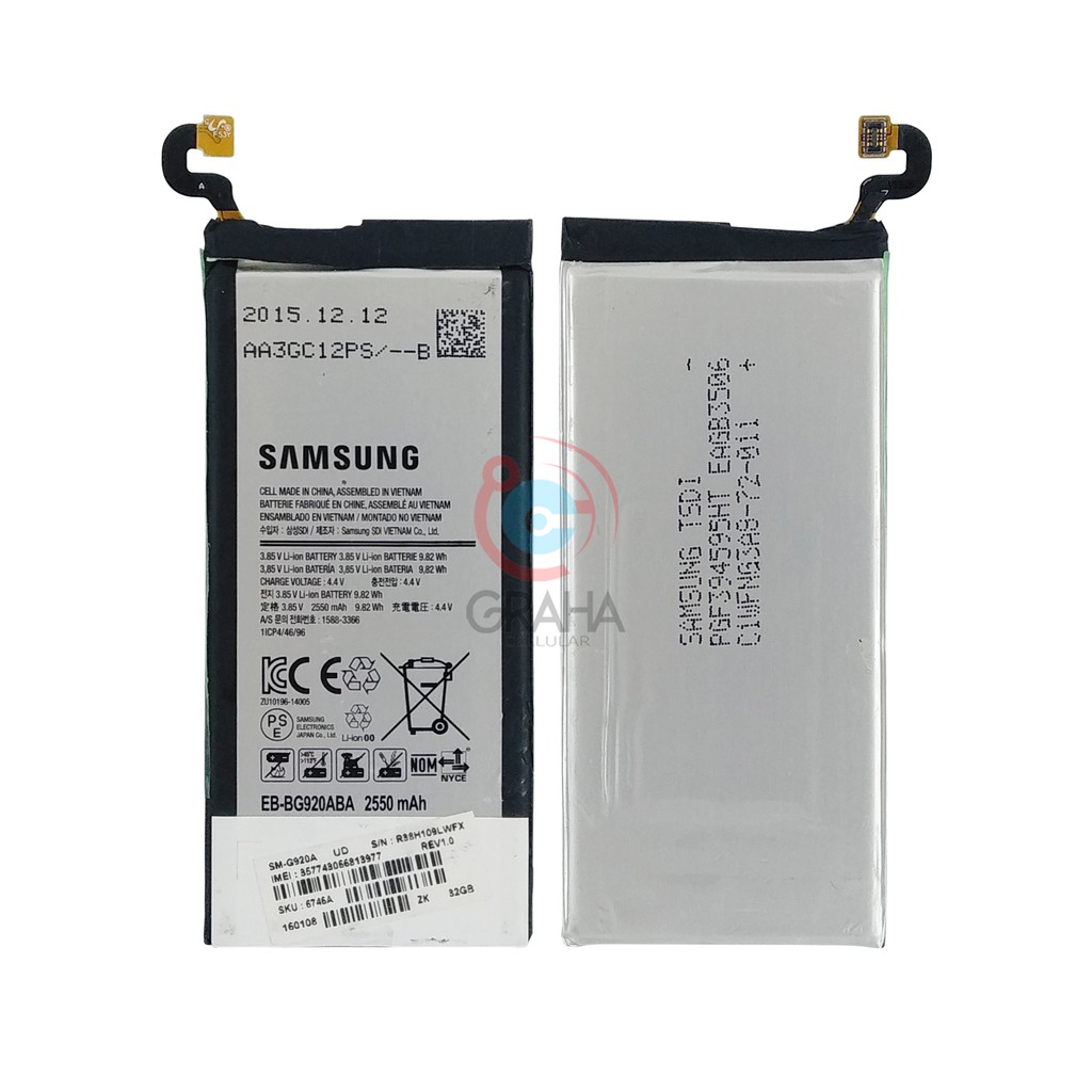 BATERAI / BATTERY / BATRE SAMSUNG S6 FLAT G920