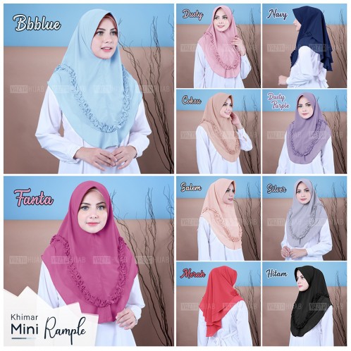 Khimar Mini Rample / Hijab Khimar Mini 2 Layer Pad Rample Ceruti Termurah