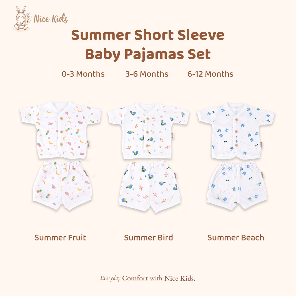 NICE KIDS SUMMER SHORT SLEEVE  &amp; LONG SHORT  SLEEVE Baby Pajamas Set (piyama bayi)