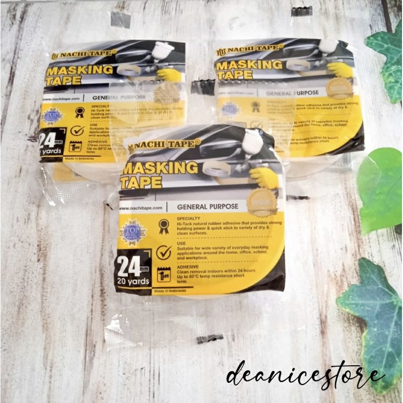 

Lakban Kertas | Masking Tape 24 mm x 20 yard | Nachi Tape