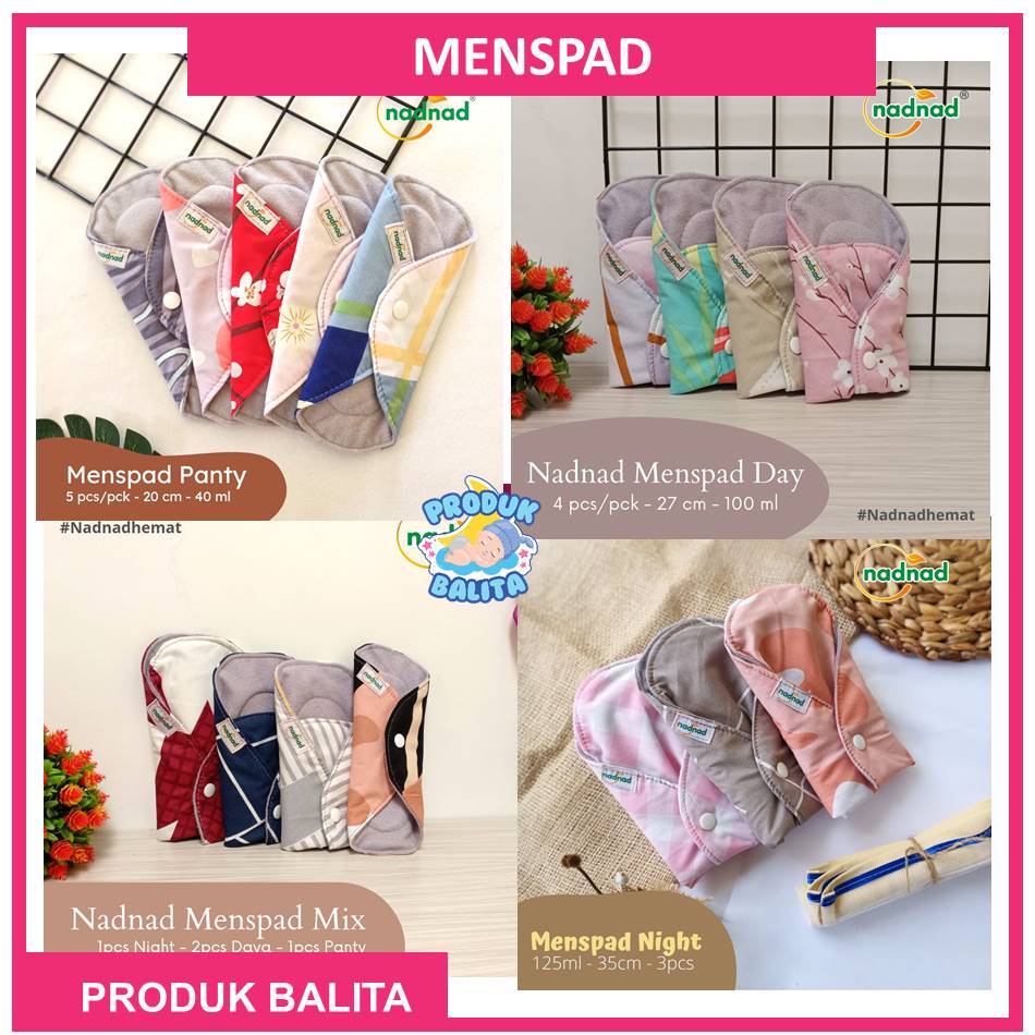 Pembalut Kain Wanita Menstrual Pad Bisa Dipakai Berulang-Ulang Menspad Nadnad Murah