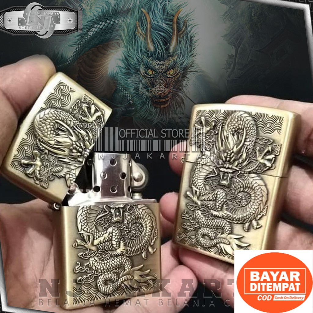 KOREK API ZIPPO NAGA ISI ULANG MINYAK LIGHTER DRAGON