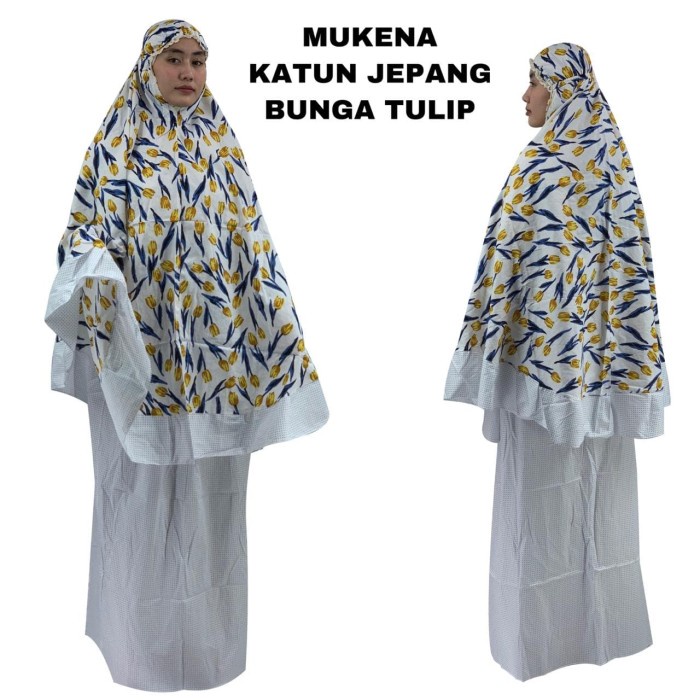 Mukena terbaru katun jepang Bunga tulip afc