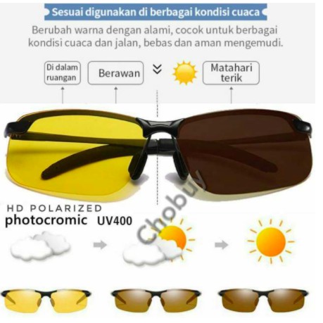 COD Bayar Ditempat Kacamata Sunglass fotosensitif photochromic berubah warna anti silau UV driving