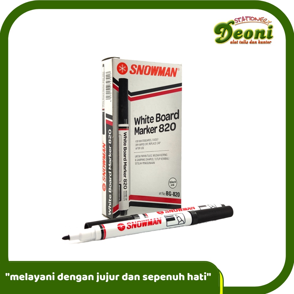 

SNOWMAN White Board Marker 820 Spidol Hitam