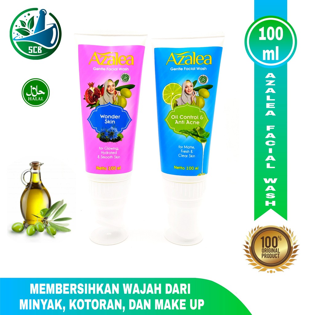 Sabun Muka Azalea 100ml - Ekstrak minyak zaitun dan bahan varian lain