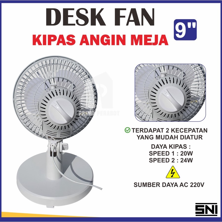 Kipas Angin Meja Mitsuyama 9 inch MS-5544 Desk Fan Kipas Duduk