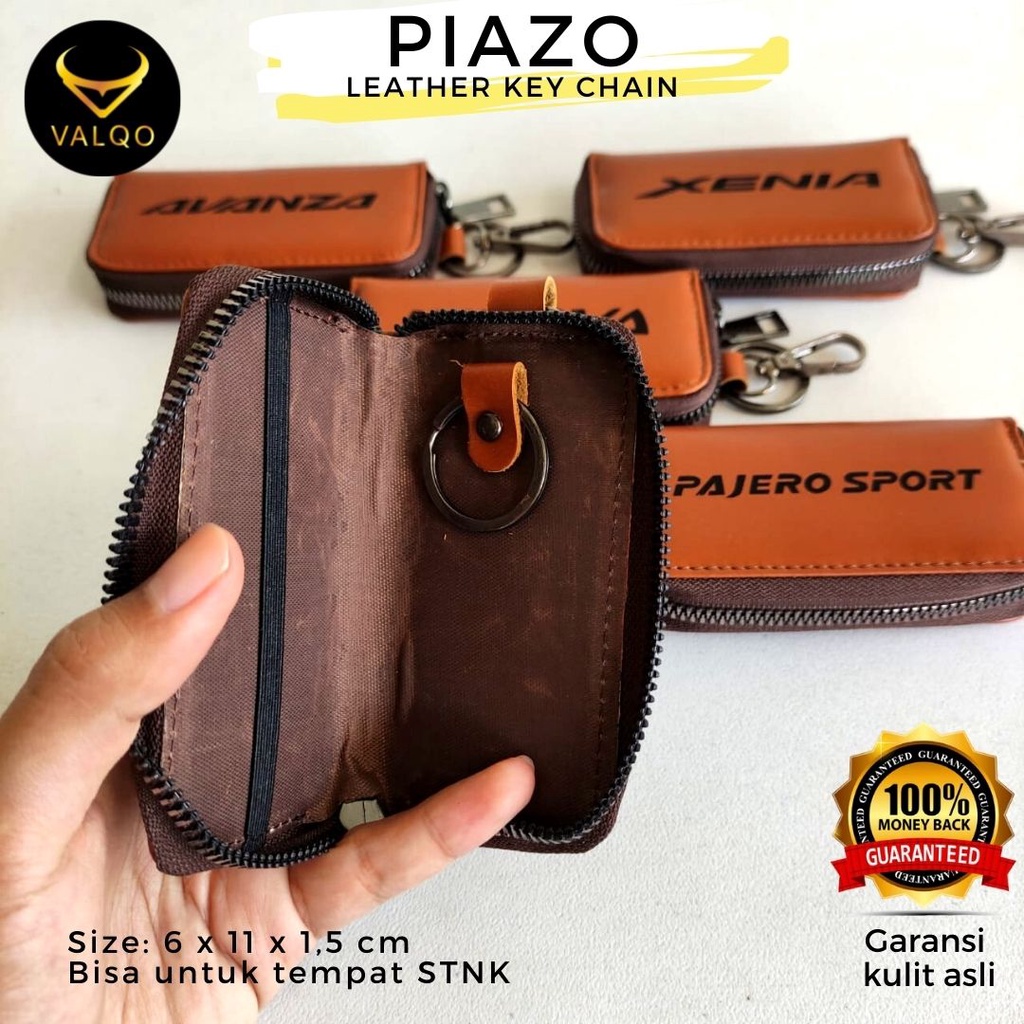 [VALQO] PIAZO Gantungan kunci Kulit Sapi Bisa untuk tempat Remot &amp; Dompet STNK Mobil Motor