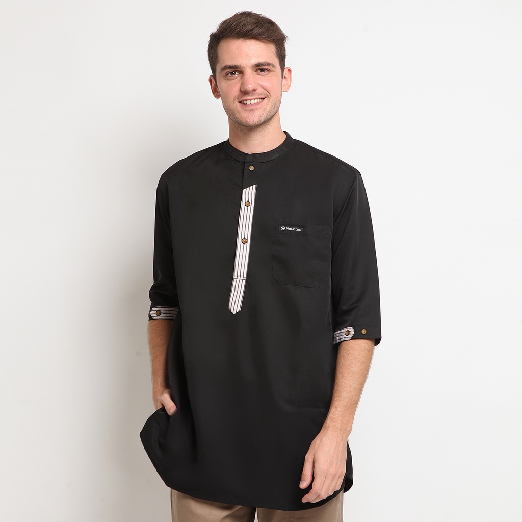 Koko Kurta Dewasa Lengan 3/4 kurta Latief Nauhtec Katun Madinah Fashion Pria Muslim Size M-L-XL-Xxl