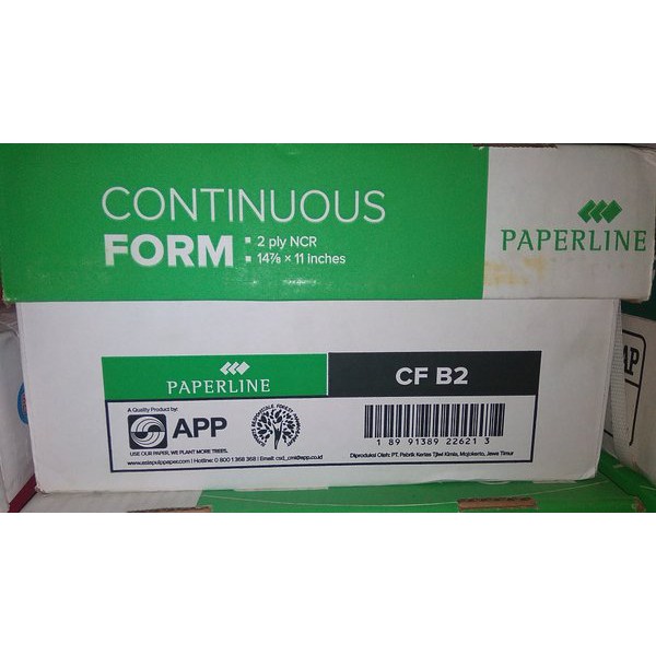 

Continuous Form Ukuran 14 7/8 inch x 11 inch 2 ply NCR merk Paperline