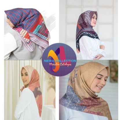 Kerudung Voal Motif Premium Segi  empat  Square Printing 