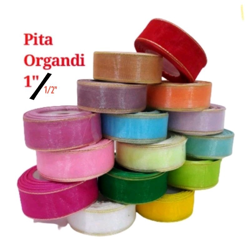 

Pita Organdi pita Kaca Organza 1" (2.5cm) 1/2" (1.25cm)