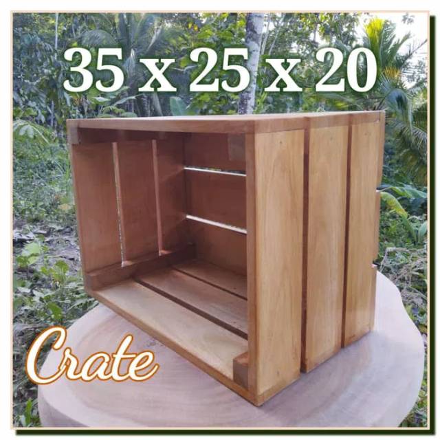 Wooden Crate 35x25x20 wood box peti kayu kotak kayu dekorasi rustic