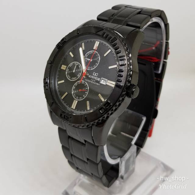 Jam Tangan Pria Mirage 8186 Full Black Original