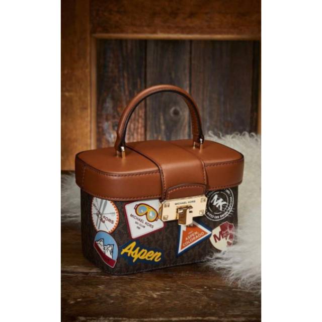 MICHAEL KORS Aspen Make Up Crossbody tas authentic asli bag original brown
