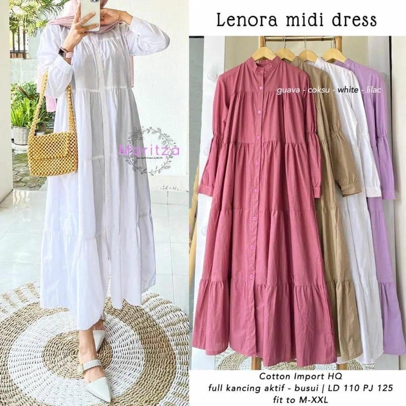 (DBY) GAMIS MIDI LENORA DAILY BUSUI MIDI DRESS RAYON