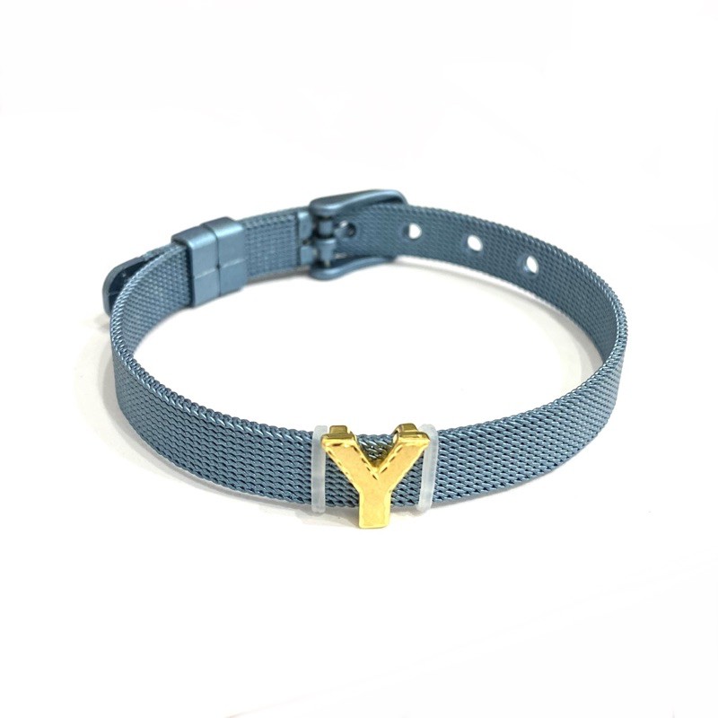 Gelang Gesper Arloji Set Liontin Emas Asli Kadar 700 Huruf Y