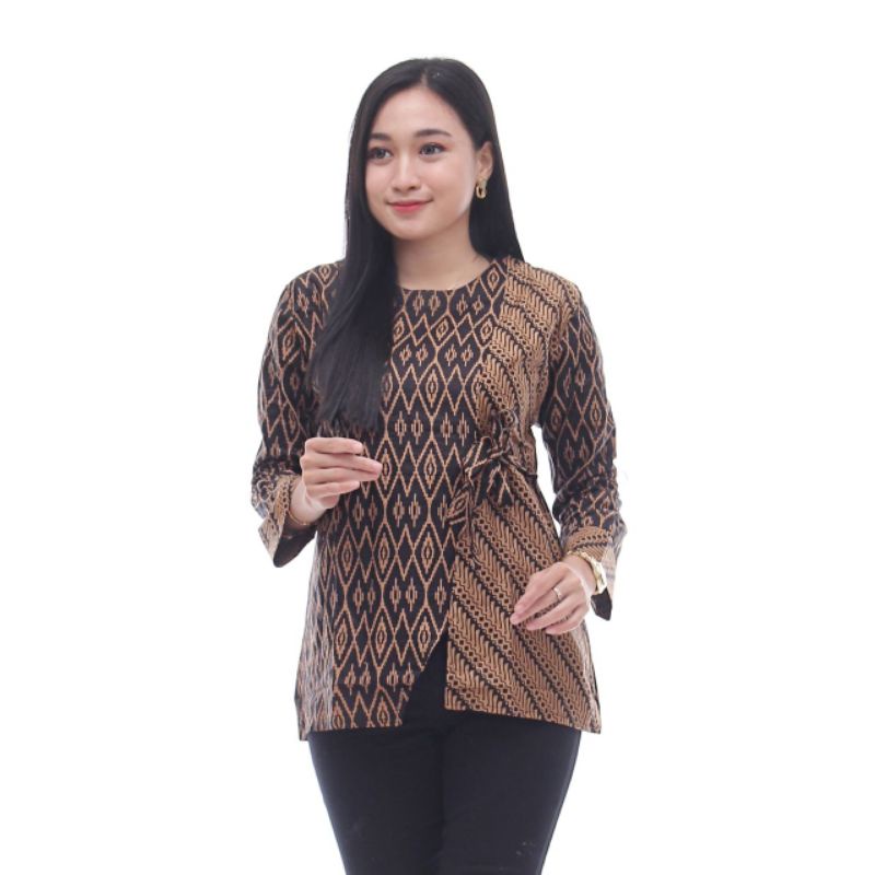 tey-17 Batik Wanita ASJ SA HRB026 Kenogo Kemeja Tosca Pendek-model 13