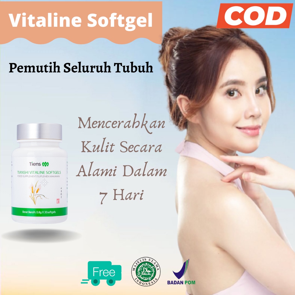 Vitamin Pemutih Badan Permanen VITALINE Softgel Ecer