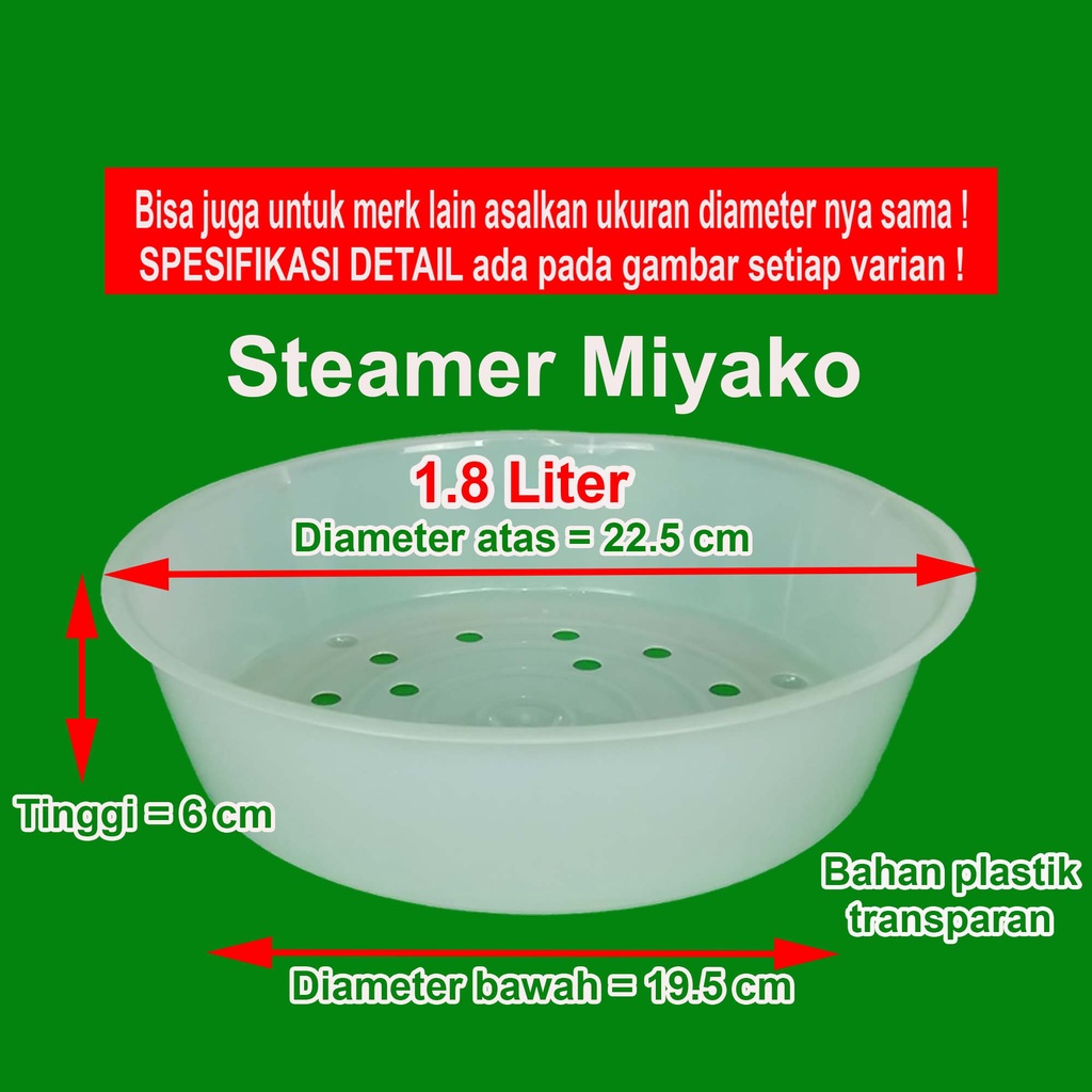 Steamer Wadah Kukusan Rice Cooker Magic Com Miyako dan Merk Lainnya 0.6 1.0 1.2 1.8 2 2.2 3 Liter Sarangan Plastik Megicom Rice Coker Magicom Mejikom Original Asli Miyako