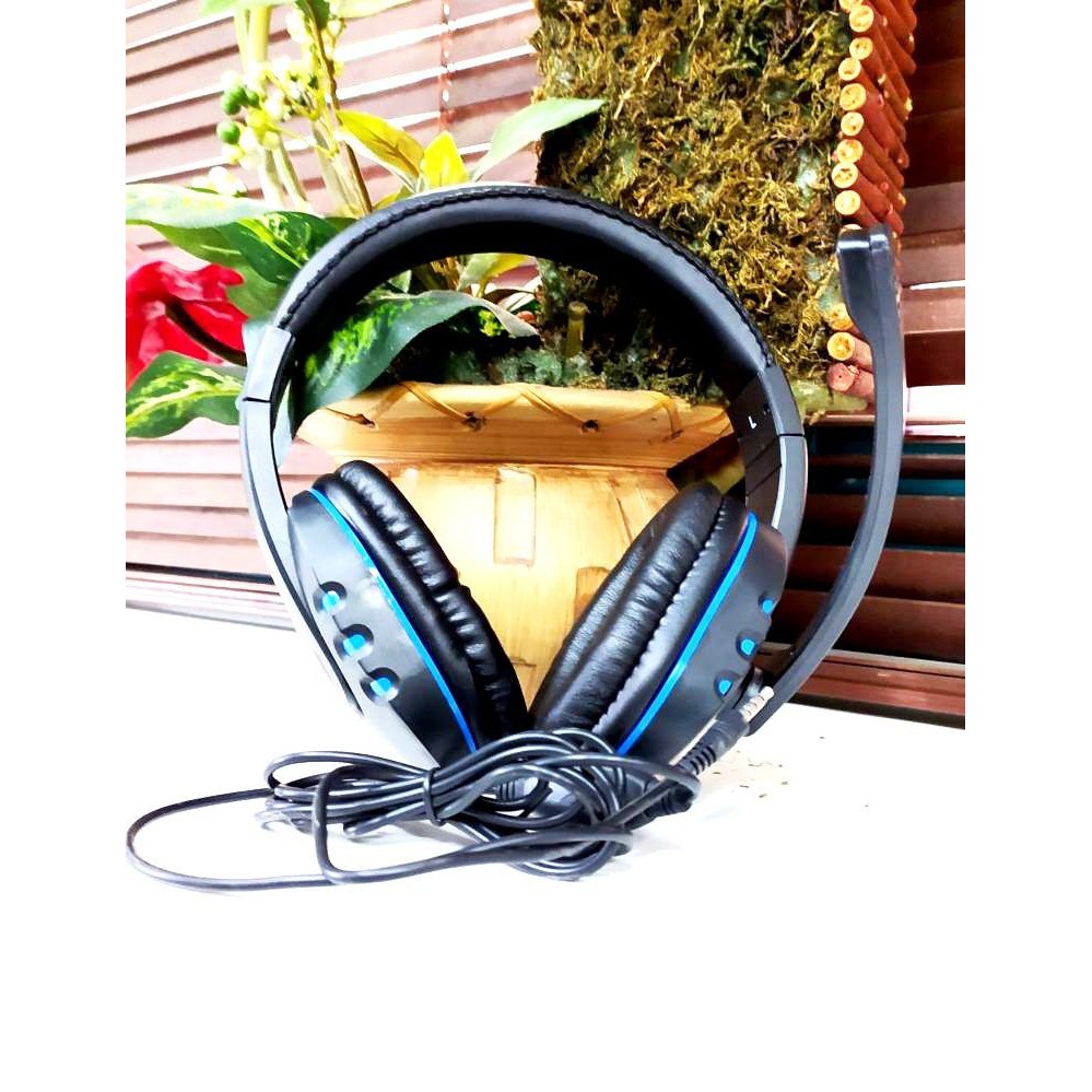 Gaming Headset  Plus mic murah NON MERK BIRU - 560191