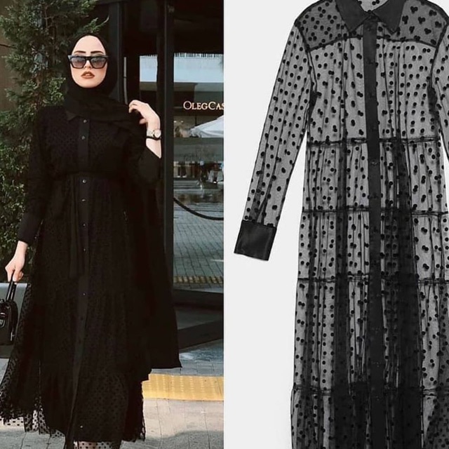 Black Long Outer Organza