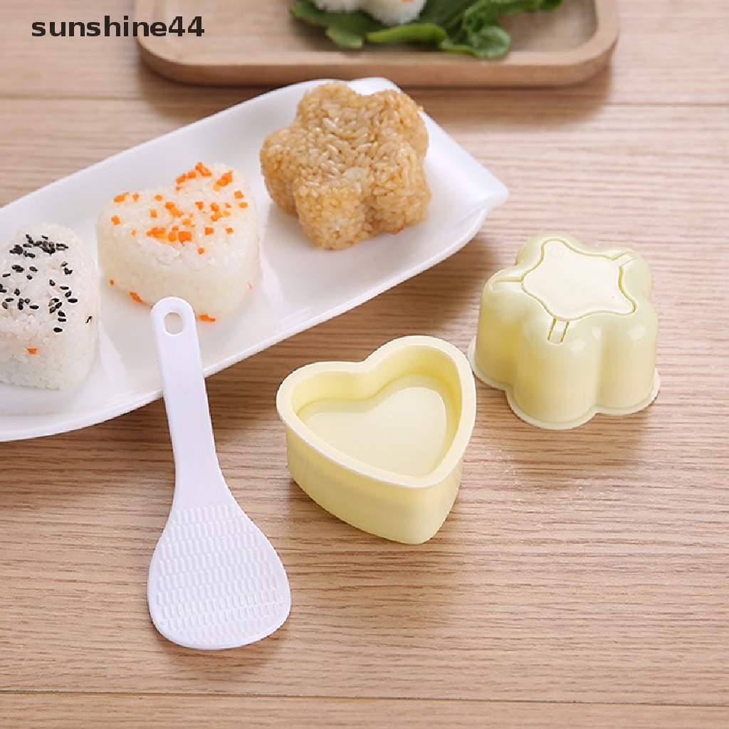 Sunshine 1 set / 3 Pcs Cetakan sushi DIY Bentuk Segitiga