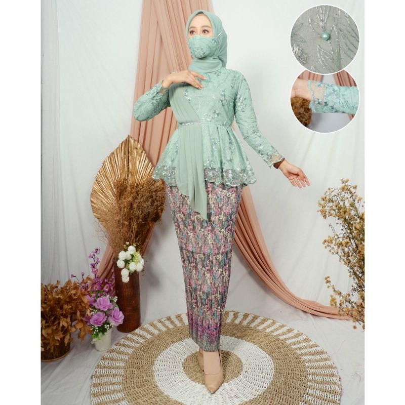 Jual Setelan Kebaya Selendang Aurora Wisuda Kebaya Modern Terbaru Baju Kebaya Kondangan