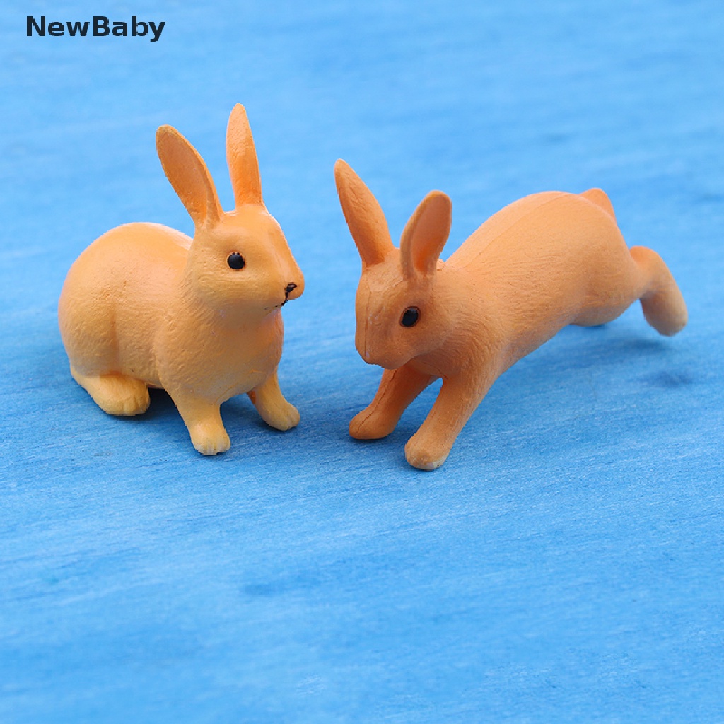 NewBaby 2/4pcs Rabbit Ornaments Miniature Figurine Micro Landscape Terrarium Fairy Decor ID