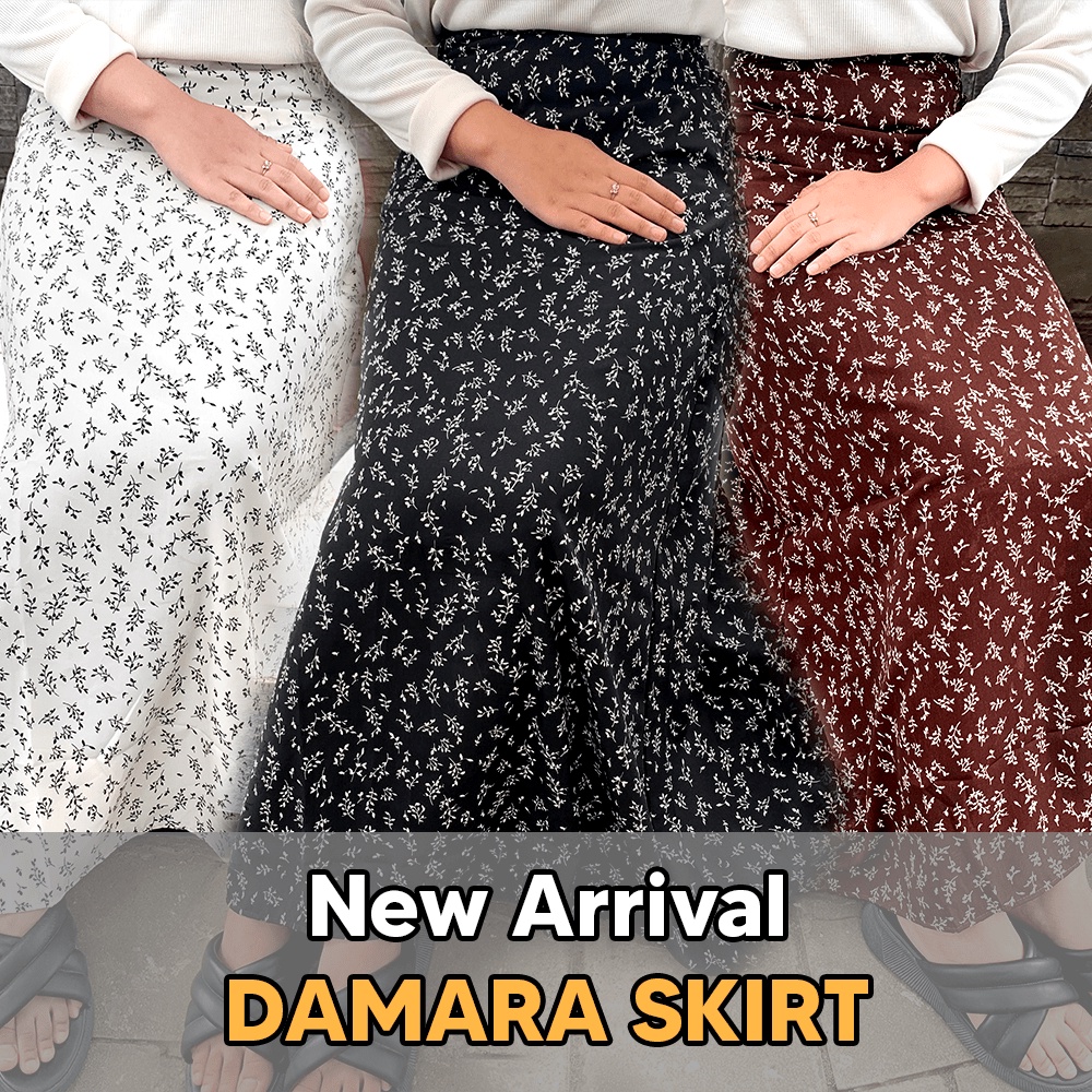 FLORAL SKIRT A LINE PREMIUM / ROK FLORAL KOREAN STYLE CRINKLE WOLFIS MAXI MOTIF BUNGA PITA / OOTD HIJAB KOREA STYLE