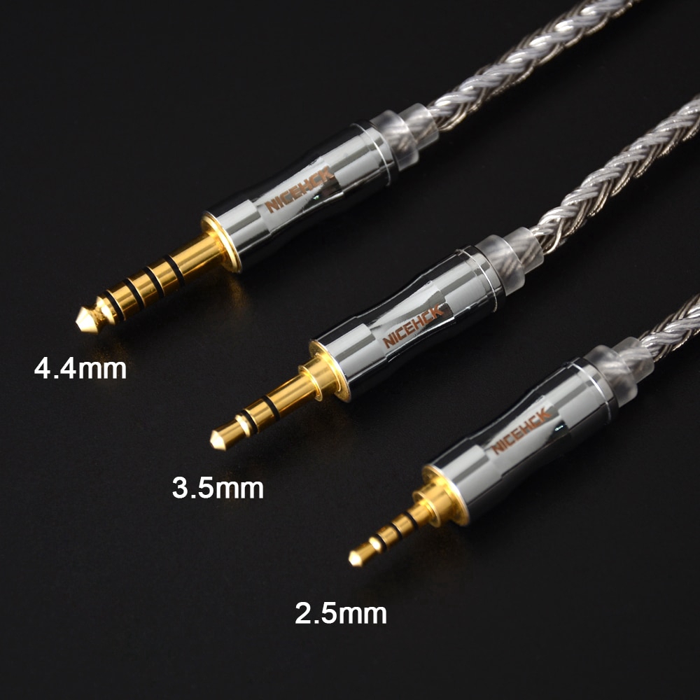 Nicehck C16-4 16 Core Kabel Lapis Silver 3.5 / 2.5 / 4.4mm Plug MMCX 2Pin QDC NX7 Pin Untuk CCA C12 KZ ESX TRN Pro