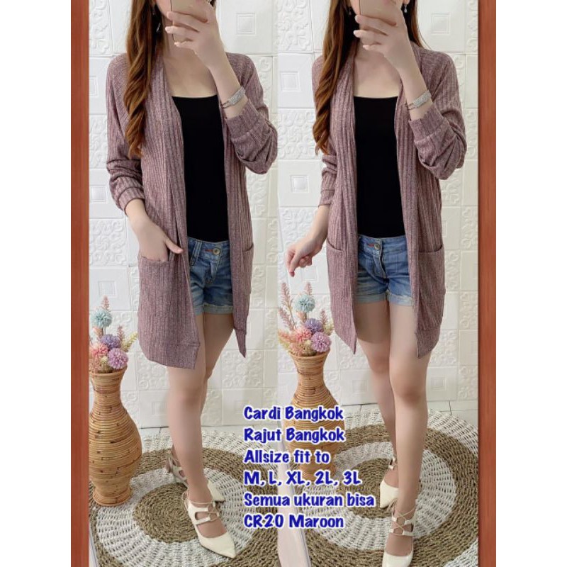 Cardigan Kaos Bangkok Premium CR20 [ IMPORT REAL PICT]