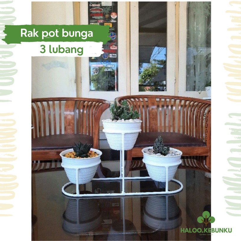 HK Rak pot bunga Mini Susun 3 tingkat