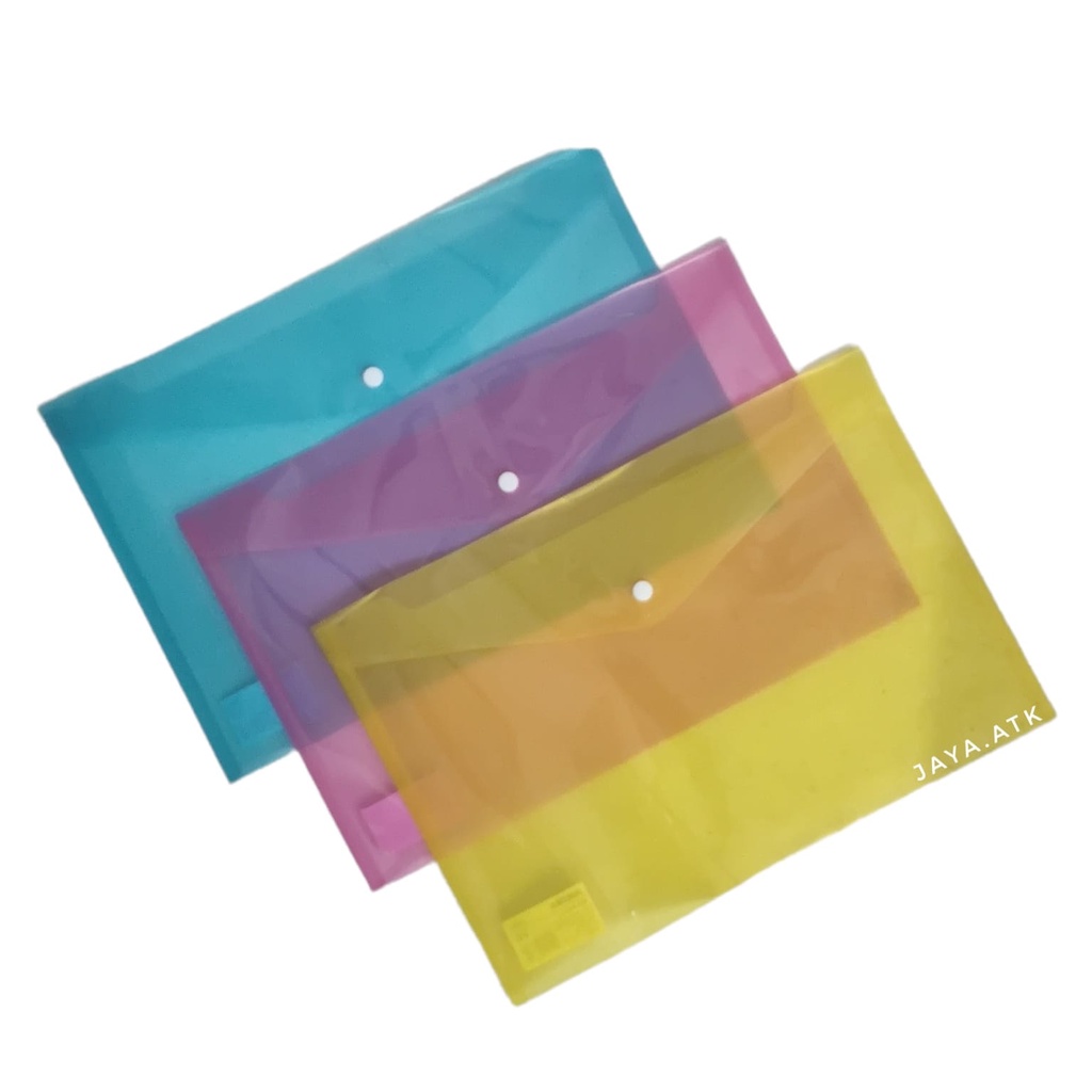 

MAP KANCING PLASTIK FOLIO F4 DELI 38165 TEBAL WARNA TRANSPARAN DOKUMEN