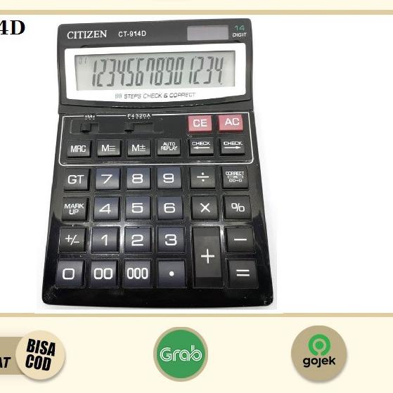 

pqd⭐004 Kalkulator Citizen Ct 914 D 14 Digit Besar Kalkulator Citizen 14 Digit Kalkulator Citizen [M