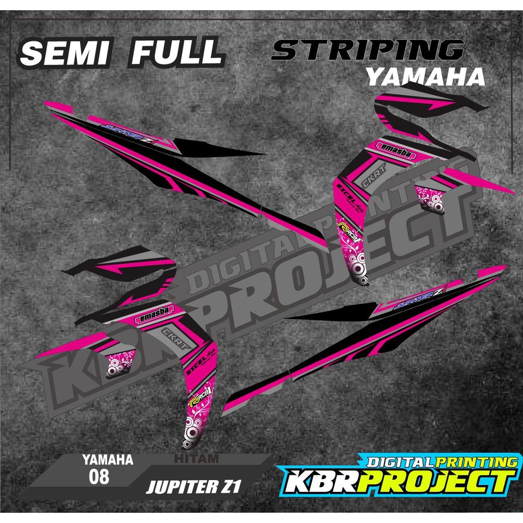 (cod) JUPITER Z1 Stiker Motor Striping variasi Yamaha Racing 08 Road Race HOLOGRAM TRANSPARAN