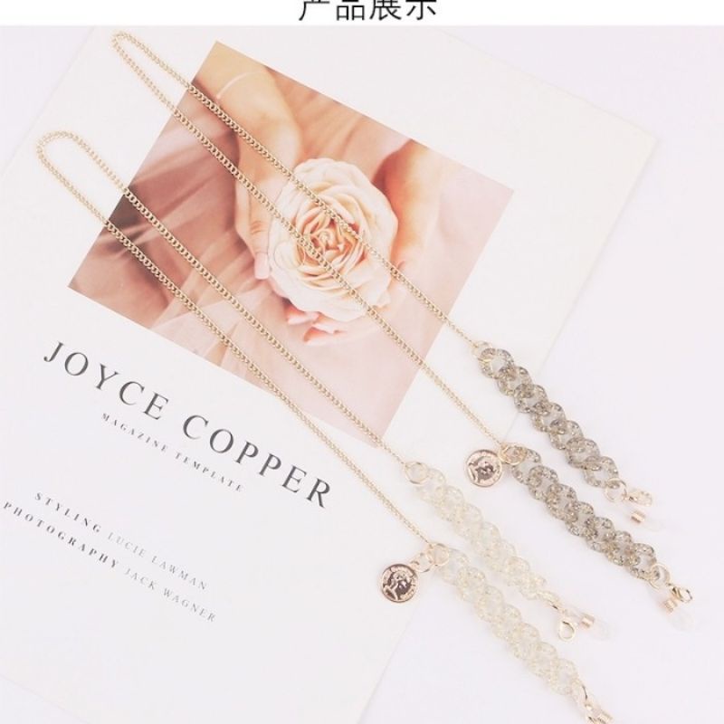 Tali masker rantai transparant sparkling (chain mask strap)