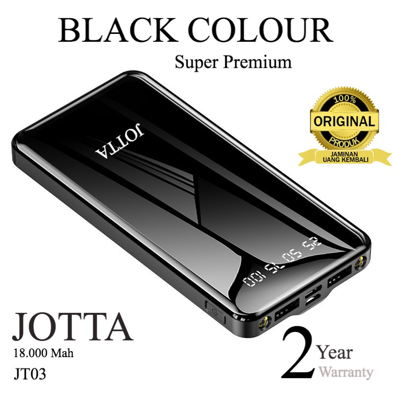 Powerbank JOTTA JT03 Model Slim kapasitas 18.000 Mah Original Garansi 2 Tahun.